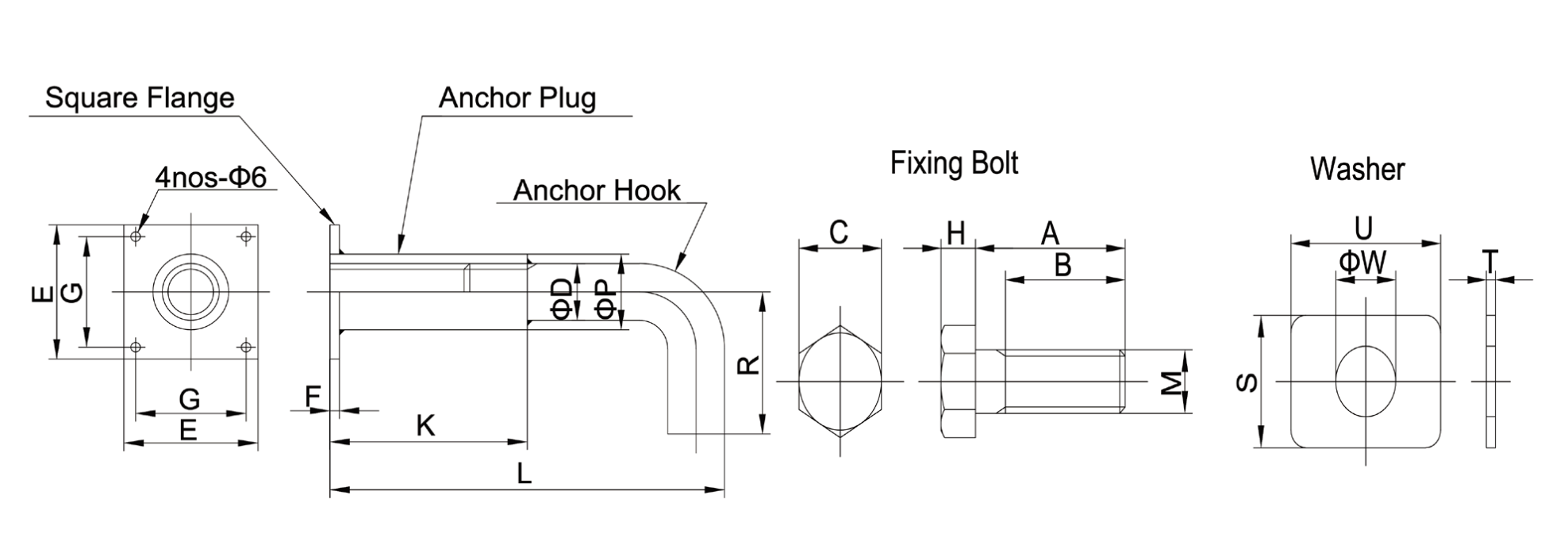 bảng vẽ bulong neo đệm va tàu Bảng vẽ bulong neo đệm va tàu